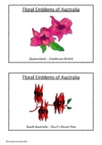 Floral Emblems of Australia - State & Territory - Black & 