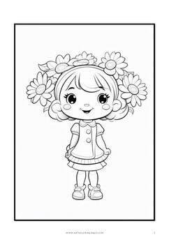 Cute Girls Vol.2 Coloring Pages (Instant Download) 