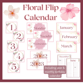 Floral Flip Calendar by TheSpeechieKeenMamma | TPT
