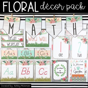 Preview of Floral Classroom Decor
