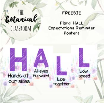 Preview of Floral HALL Expectations Wall Posters