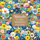 Floral Meadow Set 2 - Watercolor Pattern Papers