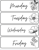 Floral Monday-Sunday Labels! Perfect for the classroom!