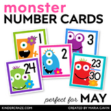 May Monsters Calendar Numbers - Flower Monster Number Card