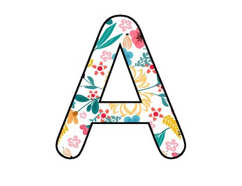Preview of Floral Pattern Theme  Bulletin Board Letters Classroom Decor