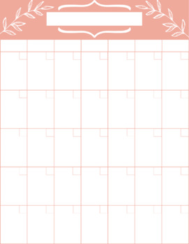 Preview of Floral Pink Calendar Template