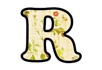 Preview of Floral Print Fabric Bulletin Board Letters, Numbers, Symbols, Spring Class Decor