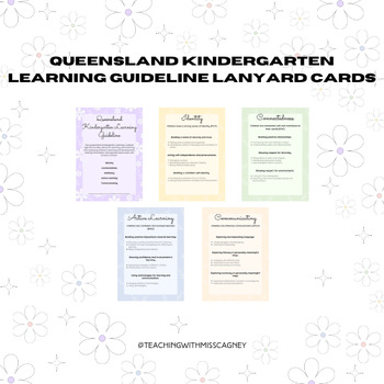 Preview of Floral Queensland Kindergarten Learning Guideline Cards