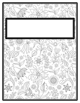 Floral, Spring, Student Binder Covers and Spines, Spring Coloring Pages