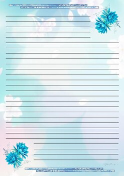 Floral Stationery Printable - Blue (2) by RzAn Educ Zone | TPT