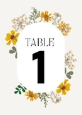 Floral Table Numbers 1-10