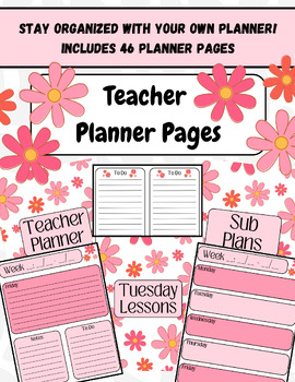 Preview of Floral Teacher Planner Pages