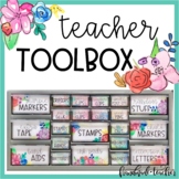 Floral Teacher Toolbox Editable Labels