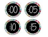 Floral Theme Clock Labels