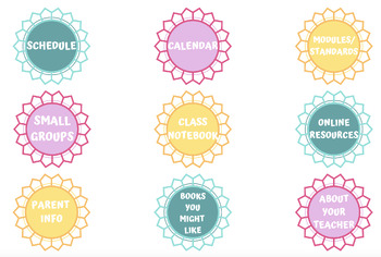 Preview of Floral Theme Buttons for Canvas
