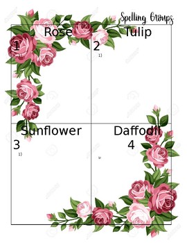 Preview of Floral Themed Spelling Groups