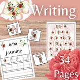 Floral Watercolor Alphabet Tracing Pages A-Z Writing Homes