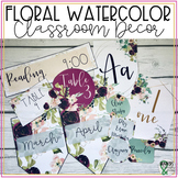 Floral Watercolor Classroom Decor Bundle