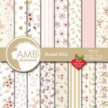 Preview of Floral Wedding Bliss Paper Pack, {Best Teacher Tools}, AMB-1314