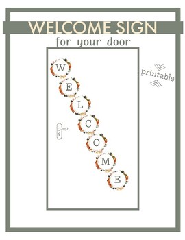 Preview of Floral Welcome Sign | Door Sign | Classroom Decor