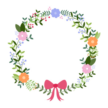 Download Floral Wreath Clipart, PNG, Botanical, Flowers, Ribbon ...