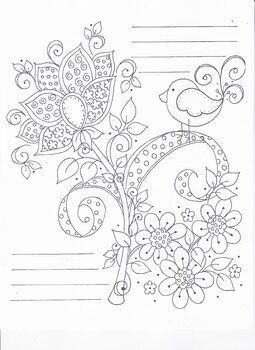 Preview of Floral and Birdie Lined Sheet