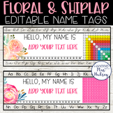 Floral and Shiplap Desk Name Tags