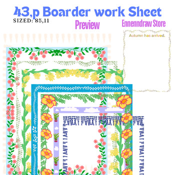 Preview of Floral clip art, Flower borders clipart,Digital, 43pages transparentbackgrond