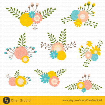 Floral clipart_4 by Kiddie Resources | TPT
