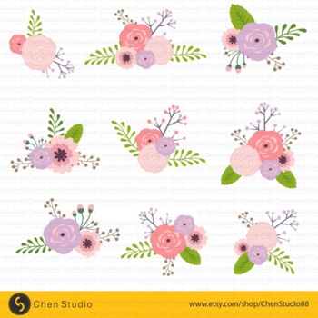 Floral clipart_8 by Chen Studio | Teachers Pay Teachers