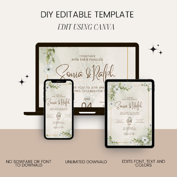 Preview of Floral wedding invitation