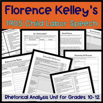 Preview of Florence Kelley Rhetorical Analysis Essay Unit