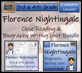 Preview of Florence Nightingale Close Reading & Biography Bundle | 3rd Grade & 4th Grade