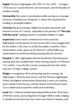 Florence Nightingale Crossword by Steven s Social Studies TpT