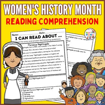 Preview of Florence Nightingale Reading Comprehension / Women's History Month Worksheets