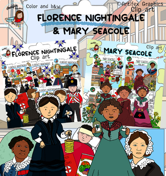 Preview of Florence Nightingale and Mary Seacole clip art Bundle- Brave nurses