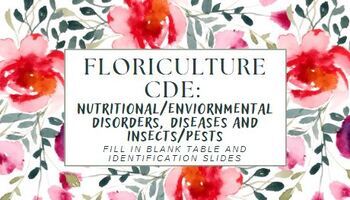 Preview of Floriculture (FFA CDE) Blank Tables and Identification Slides