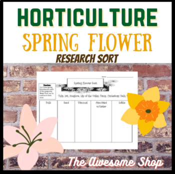 Preview of Floriculture! Spring Flower Sort (Agriculture & Horticulture) Independent work