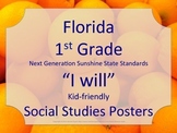 Florida 1st First Grade SS Social Studies NGSSS I WILL Sta