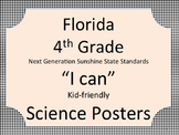 Florida 4th Fourth Grade Science Standards NGSSS Black Block