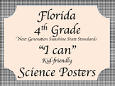 Florida 4th Fourth Grade Science Standards NGSSS Black Cal