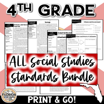 Preview of Florida 4th Grade Social Studies Yearlong Bundle - Covers ALL SS.4 standards!