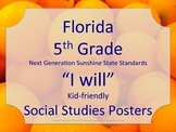 Florida 5th Fifth Grade SS Social Studies NGSSS I WILL Sta