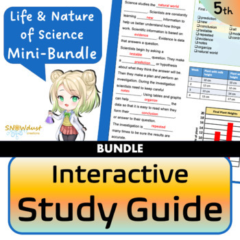 Preview of Florida 5th Grade Interactive Study Guide- Life & Nature of Science Bundle