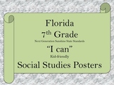 Florida 7th Grade SS Social Studies NGSSS Standards Posters