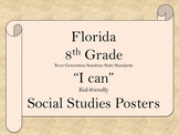 Florida 8th Grade SS Social Studies NGSSS Standards Posters