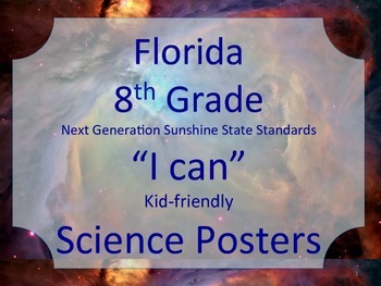 Preview of Florida 8th Grade Science Next Generation Sunshine State Standards NGSSS Posters
