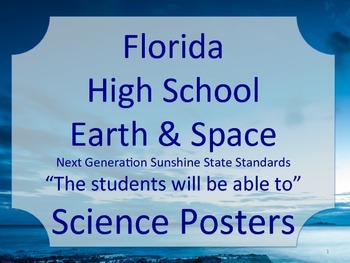 Preview of Florida High School HS Earth Space Science Standards Posters NGSSS