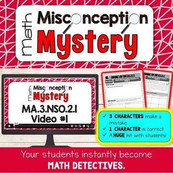 Preview of Florida B.E.S.T | MA.3.NSO.2.1 Part A | Math Misconception Mystery Video Lesson