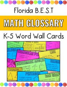 Preview of Florida B.E.S.T Math Glossary Word Wall Cards K-5 PDF & PNG